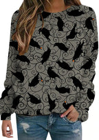 Halloween Long Sleeve With Raven Print