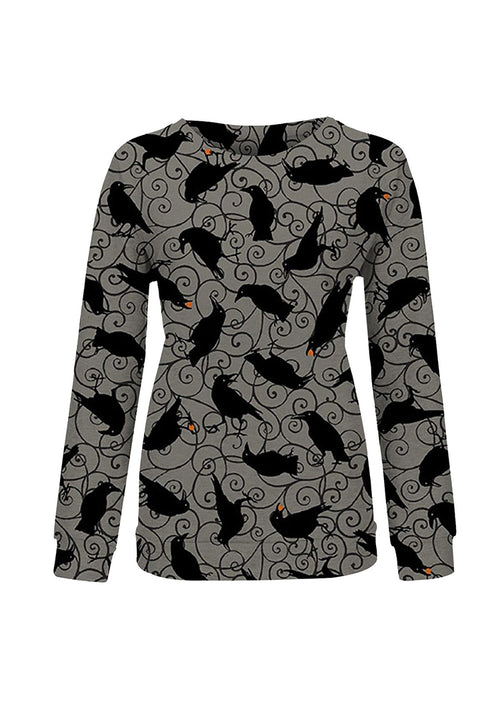 Halloween Long Sleeve With Raven Print