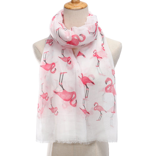 Ladies' Flamingo Printed Scarf Shawl