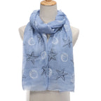 Ladies' Shell Sea Star Printed Scarf Shawl