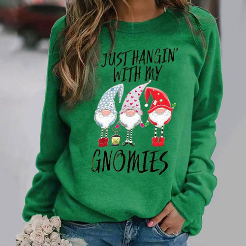 Three Santa Claus Printed Women's Long Sleeves