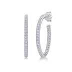 18K White Gold 74-Round Diamond Earrings