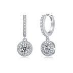 18K White Gold 0.5 Carat Round Diamond Pendant Earrings (0.5 Carat Each)