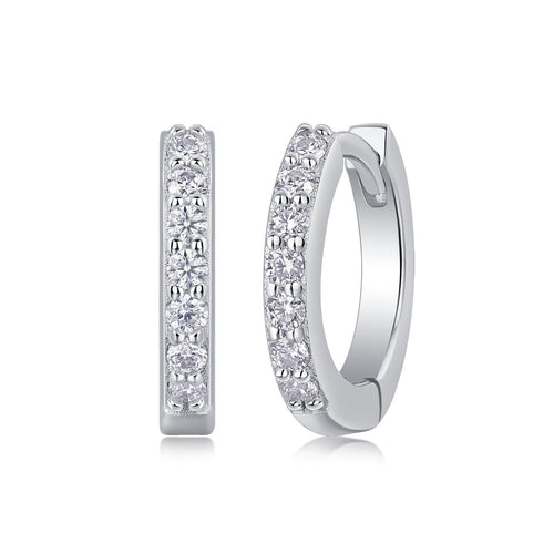 18K White Gold 14-Round Diamond Earrings