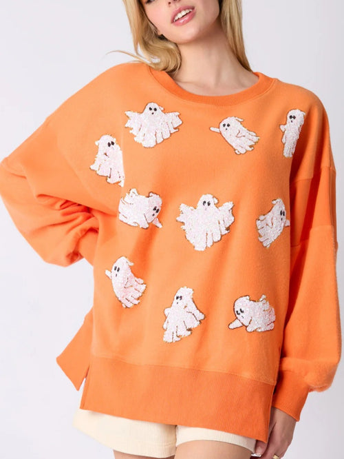 Halloween Ghost Pumpkin Printed Long Sleeve