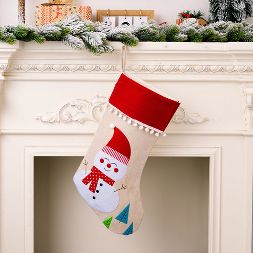 Christmas Snowball-Edged Cartoon Patterned Gift Socks