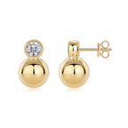 18K Gold Plated 0.5 Carat Round Diamond Stud Earrings (0.5 Carat Each)