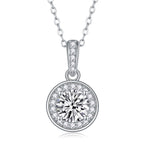 18K White Gold Radiant 1 Carat Diamond Pendant Necklace for Women