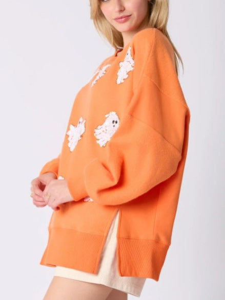 Halloween Ghost Pumpkin Printed Long Sleeve