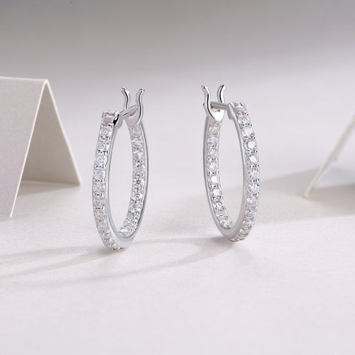 18K White Gold 44 Round Diamond Earrings