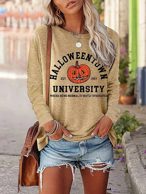 Halloween 3D Pumpkin Printed Long Sleeve