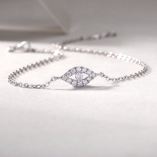 18K White Gold "Window to the Soul" Moissanite Bracelet