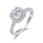 18K White Gold Square-Shaped 1 Carat Diamond-Encrusted Wedding Ring for Women