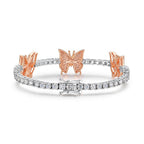 18K White Gold Butterfly Diamond-Embedded Bracelet