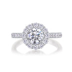 18K White Gold 1 Carat Round Diamond True Love Wedding Ring for Women