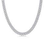 Luxurious 18K White Gold 8mm Cuban Link Chain With Diamonds for Man