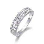 18K White Gold Triple-Row 58-Round Diamonds Engagement Ring for Women