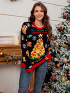 Christmas Tree Cartoon Pattern Jacquard Knitted Sweater