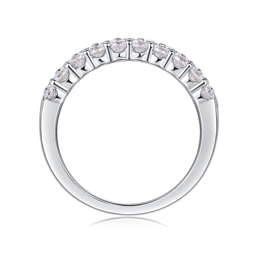 18K White Gold Triple Row 31-Round Diamonds Engagement Ring for Women