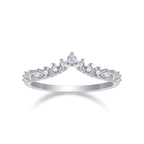 18K White Gold Princess Crown-Set Diamond Wedding Ring for Women