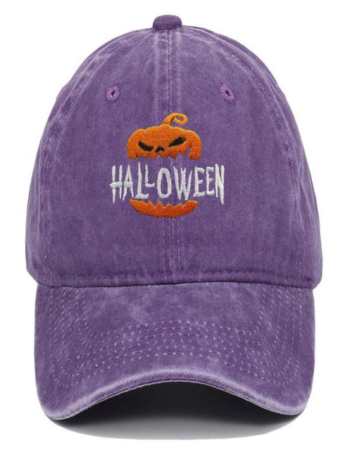 Halloween Horror Pumpkin Embroidered Baseball Cap