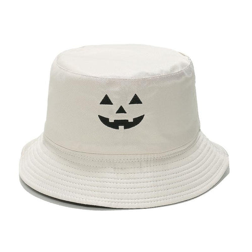 Halloween Pumpkin Face Embroidered Double-Sided Fisherman Hat