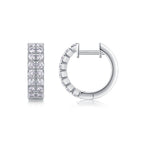 18K White Gold Earrings with 32 Pieces of 2mm Round Diamonds