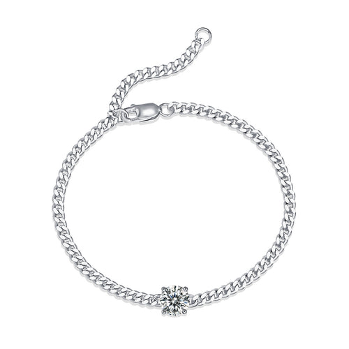 18K White Gold Glittering Round Diamond Bracelet