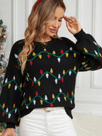 Christmas Light-Up Black Knit Sweater