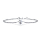 18K White Gold 1 Carat Round Moissanite Bracelet