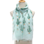 Ladies' Cactus Printed Scarf Shawl