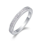 18K White Gold Women’s Wedding Ring with 63 Round Cut Diamonds