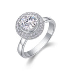 18K White Gold Sparkling 1  Carat Round Diamond Wedding Ring for Women