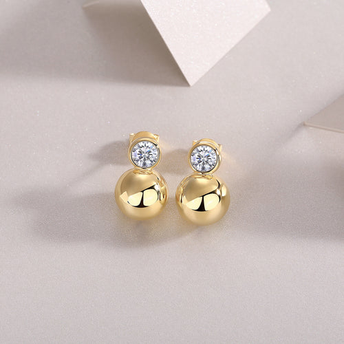 18K Gold Plated 0.5 Carat Round Diamond Stud Earrings (0.5 Carat Each)