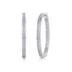 18K White Gold 100-Round Diamond Earrings