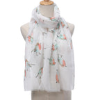 Ladies' Bird Print Scarf Shawl