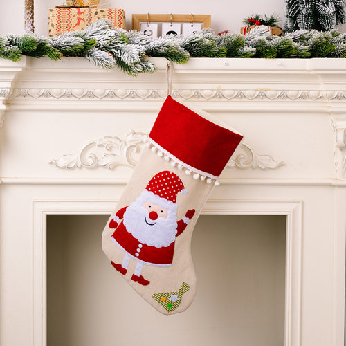 Christmas Snowball-Edged Cartoon Patterned Gift Socks