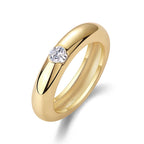 18K Gold-Plated 4mm 0.3 Carat Diamond-Embedded Wedding Ring for Women