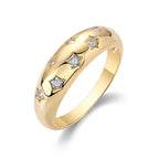 18K Gold Plated Star Diamond Wedding Ring for Women