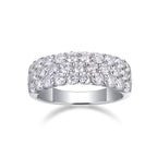 18K White Gold Triple Row 31-Round Diamonds Engagement Ring for Women