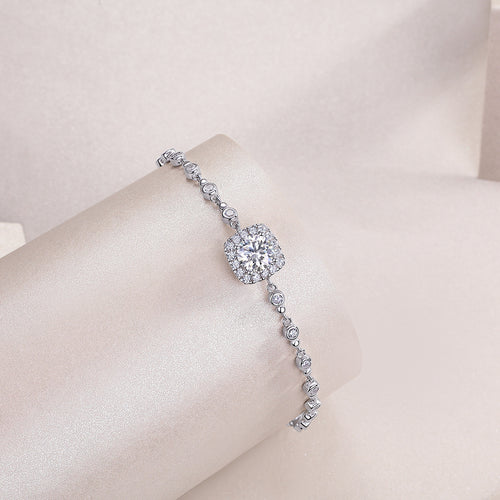 18K White Gold 1 Carat Moissanite Bracelet