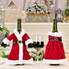 Christmas Velvet Dress Gown Wine Bottle Cover