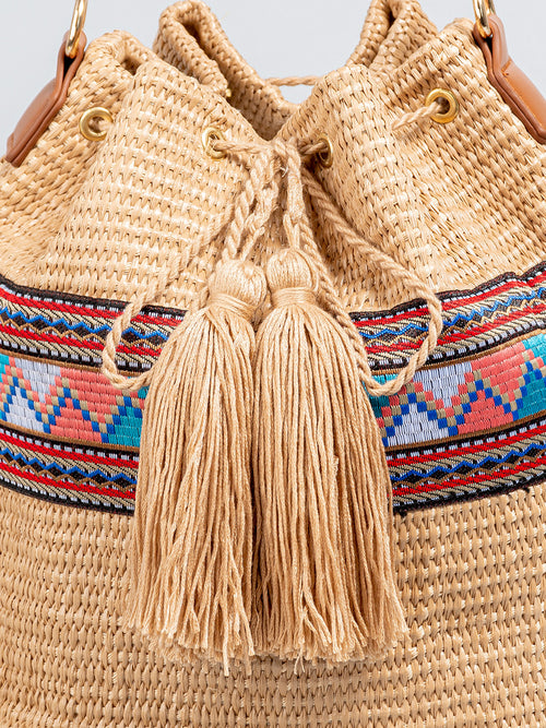 Ethnic Style Tassel Woven Bag