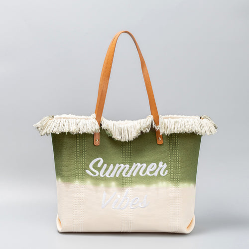 Summer Vibes Embroidered Tote Bag