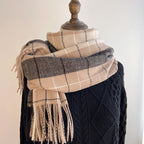 Women's Winter Versatile Warm Plaid Fringe Scarf Shawl