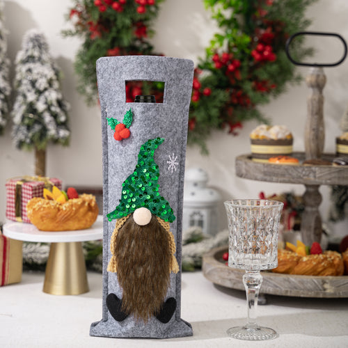 Christmas Forest Elf Wine Bottle Cover