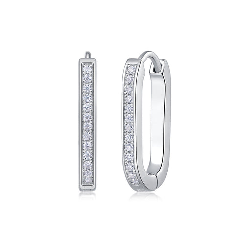 18K White Gold 26-Round Diamond Earrings