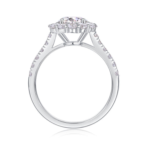 18K White Gold 1 Carat Round Diamond True Love Wedding Ring for Women