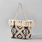 Black and White Ethnic Style Tote Bag