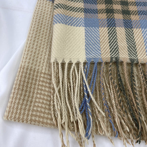 Women's Winter Warm Sweet Plaid Fringe Scarf Shawl